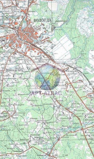 Вологда и окрестности. Общегеографическая карта