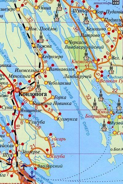 Карта карелии с городами и достопримечательностями